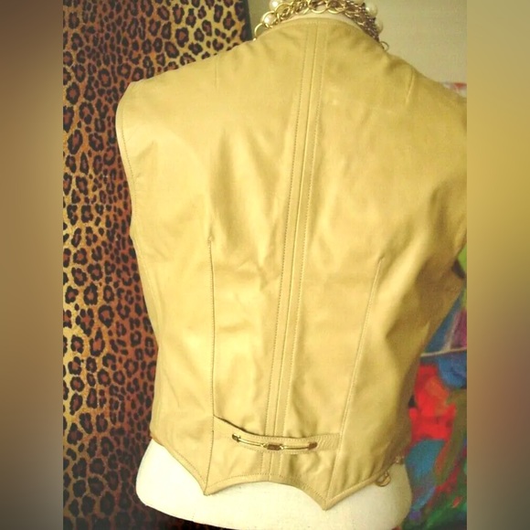 Ultra RARE Vintage GUCCI Leather VEST Statement Wardrobe Retro Mod 1960's GG Sm - Picture 4 of 9